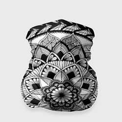 Бандана-труба Мандала зенарт чёрно-белая, цвет: 3D-принт