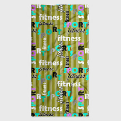 Бандана-труба Спорт и фитнес оливковый полосатый узор с текстом, цвет: 3D-принт — фото 2