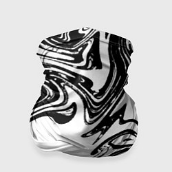 Бандана-труба Абстрактная черно-белая, цвет: 3D-принт