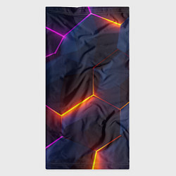 Бандана-труба Неоновая яркая геометрическая абстракция со светом, цвет: 3D-принт — фото 2