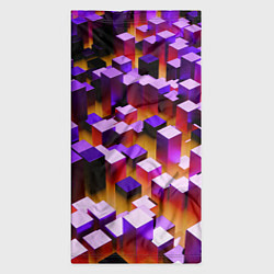 Бандана-труба Фиолетовые блоки в оранжевом тумане, цвет: 3D-принт — фото 2