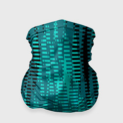 Бандана-труба Бирюзовый абстрактные полосы, цвет: 3D-принт