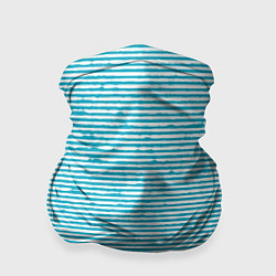 Бандана-труба Бело-голубой полосы, цвет: 3D-принт