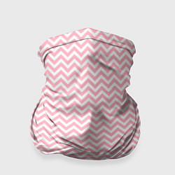 Бандана-труба Белый в розовые ломаные полосы, цвет: 3D-принт
