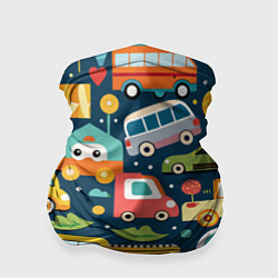 Бандана Игрушечные машинки на синем фоне