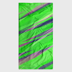 Бандана-труба Зелёный и фиолетовый абстрактные полосы, цвет: 3D-принт — фото 2