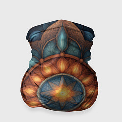 Бандана-труба Симметричный орнамент - мандала узор со светящейся, цвет: 3D-принт