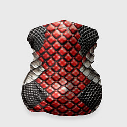 Бандана Змеиная объемная текстурная красная шкура