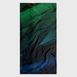 Бандана-труба Зелено-синие абстрактные объемные полосы, цвет: 3D-принт — фото 2