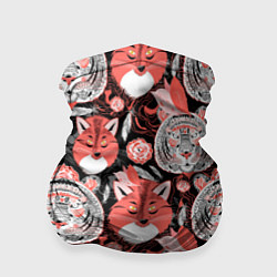 Бандана-труба Узор тигр с лисой, цвет: 3D-принт