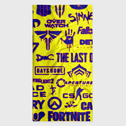Бандана-труба Логотипы игр на жёлтом, цвет: 3D-принт — фото 2