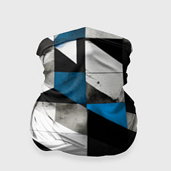 Бандана-труба Black and blue abstraction on a white background, цвет: 3D-принт