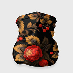 Бандана Русская хохлома, цветы, паттерн