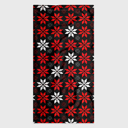 Бандана-труба Red and white stars on a black background, цвет: 3D-принт — фото 2