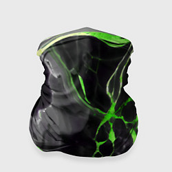 Бандана-труба Зелёно-чёрный мрамор, цвет: 3D-принт