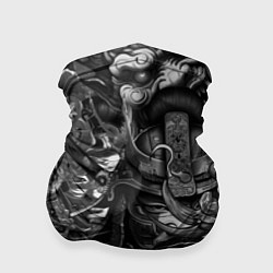 Бандана-труба Самурай и дракон в стиле татуировки ирезуми, цвет: 3D-принт