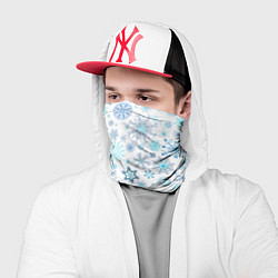 Бандана-труба Бирюзовые снежинки, цвет: 3D-принт — фото 2