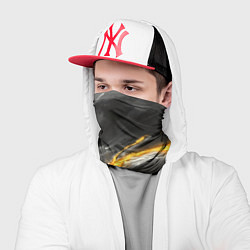 Бандана-труба Серая текстура с золотым разломом, цвет: 3D-принт — фото 2