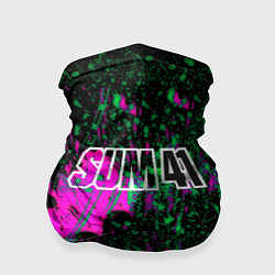 Бандана-труба Sum 41 неоновые краски, цвет: 3D-принт