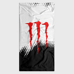 Бандана-труба Monster energy чёрно белые краски, цвет: 3D-принт — фото 2