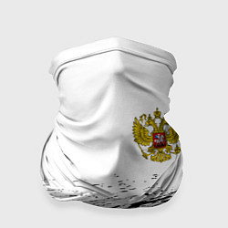 Бандана-труба Россия черно белые краски, цвет: 3D-принт