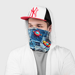 Бандана-труба Пиксельный космос, цвет: 3D-принт — фото 2