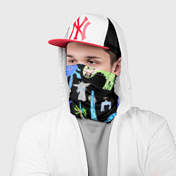 Бандана-труба Яркие монстры на черном фоне, цвет: 3D-принт — фото 2