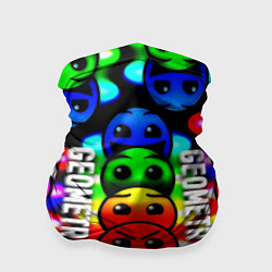 Бандана-труба Geometry dash neon gradient, цвет: 3D-принт