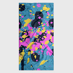 Бандана-труба Брызги краски розовой желтой и темно синей, цвет: 3D-принт — фото 2