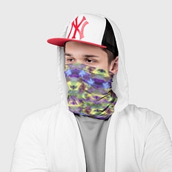 Бандана-труба Неоновый акварельный орнамент икат, цвет: 3D-принт — фото 2