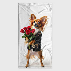 Бандана-труба Чихуахуа с розами - крупная, цвет: 3D-принт — фото 2