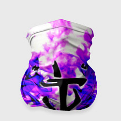 Бандана-труба Doom неоновый огонь лого, цвет: 3D-принт