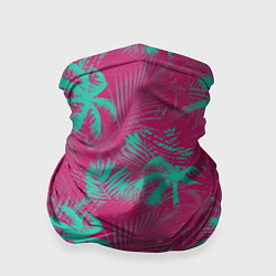 Бандана-труба Palm pink light blue, цвет: 3D-принт