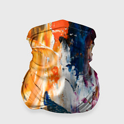 Бандана-труба Разноцветные мазки кисти на палитре художника, цвет: 3D-принт