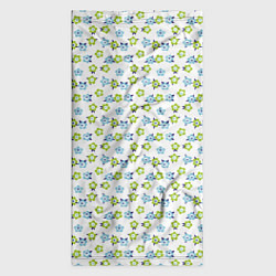 Бандана-труба Мелкие синие цветы ретро на белом фоне, цвет: 3D-принт — фото 2