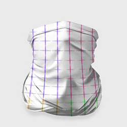 Бандана-труба Color white multicolored stripes, цвет: 3D-принт