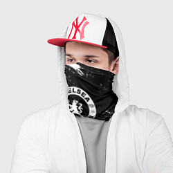 Бандана-труба Челси соты черно белые краски, цвет: 3D-принт — фото 2