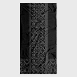 Бандана-труба Серебряный узор на черном - вышиванка рубаха, цвет: 3D-принт — фото 2