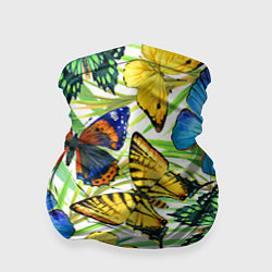 Бандана-труба Тропические бабочки, цвет: 3D-принт
