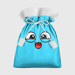 Мешок для подарков Эмодзи / Смайл (голубой цвет), цвет: 3D-принт