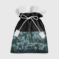 Мешок для подарков Камуфляж: черный/синий, цвет: 3D-принт