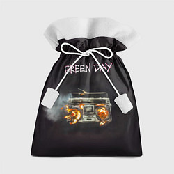 Мешок для подарков Green Day магнитофон в огне, цвет: 3D-принт
