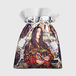Мешок для подарков Billie Eilish: Street Style, цвет: 3D-принт