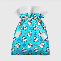 Мешок для подарков Снеговики и снежинки, цвет: 3D-принт