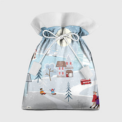 Мешок для подарков Зимний дворик, цвет: 3D-принт