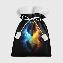 Мешок для подарков Волки в огне, цвет: 3D-принт