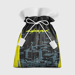 Мешок для подарков Город CYBERPUNK 2077, цвет: 3D-принт