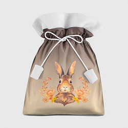 Мешок для подарков Заяц в цветочках, цвет: 3D-принт