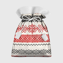 Мешок для подарков Славянский узор красно-черный, цвет: 3D-принт