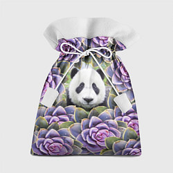 Мешок для подарков Панда среди цветов, цвет: 3D-принт